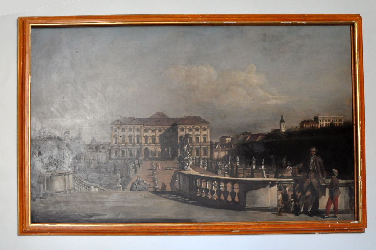 Das kommt mir doch bekannt vor, die kopie eines Gemäldes von Canaletto zeigt Schloss Hof im 18 Jhdt.