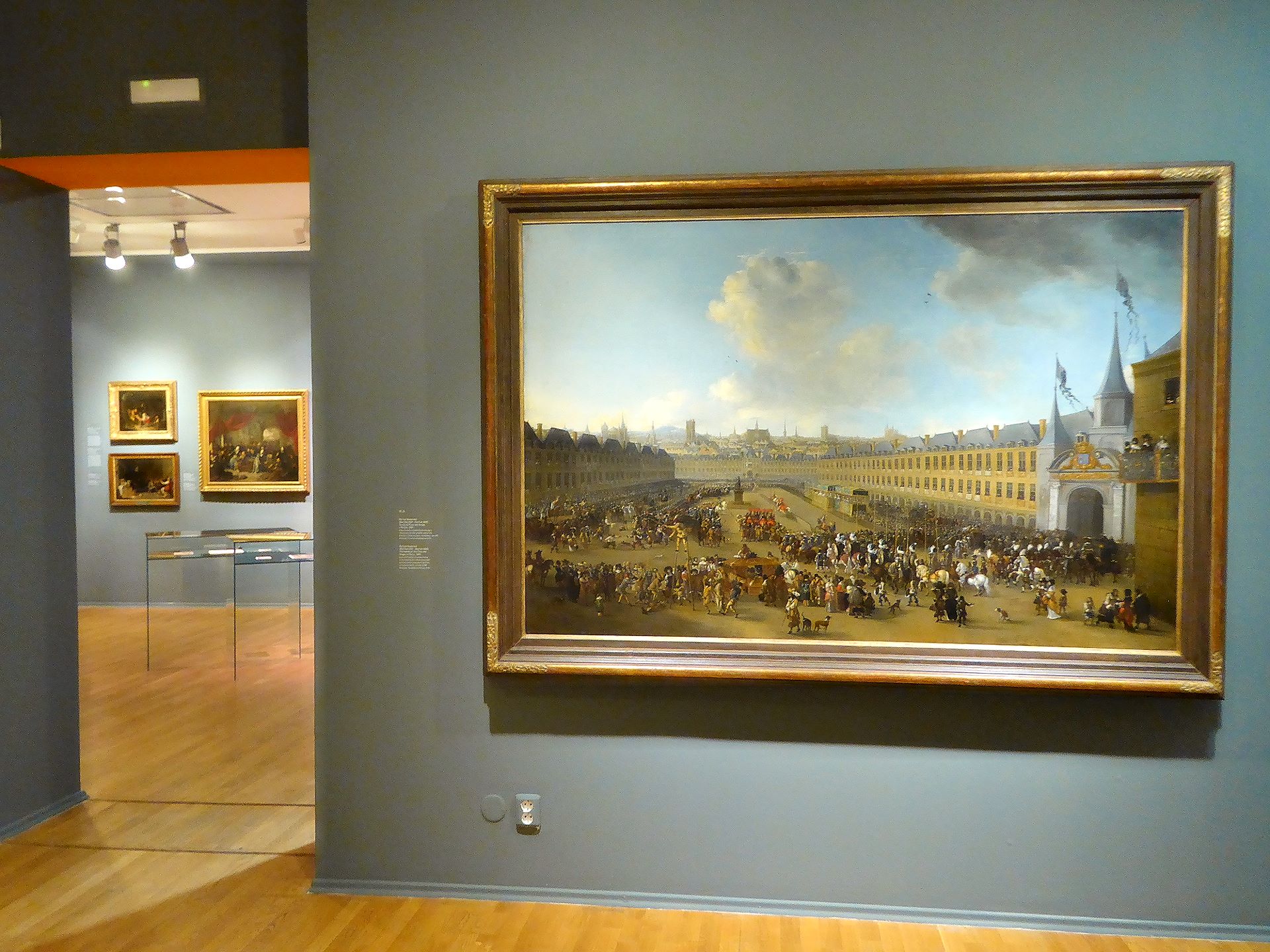 Ausstellung zur Malerei des niederländischen und flämischen Barocks in der Slowakischen Nationalgalerie (Turnier am Place des Vosges Filips in Paris, 1665, Philips Wouwerman)