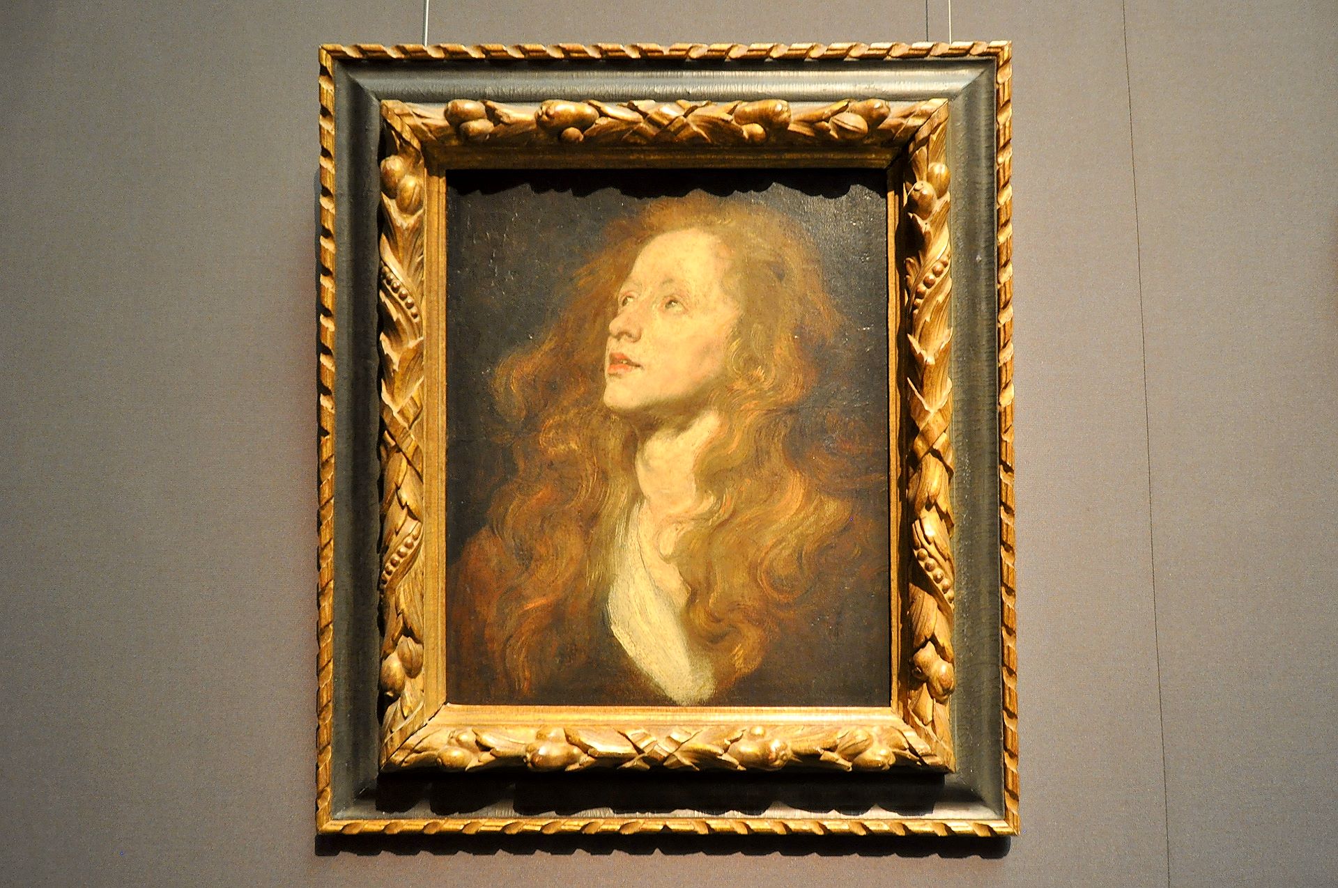 Anthonis van Dyck - Studie einer emporblickenden Frau, 1620