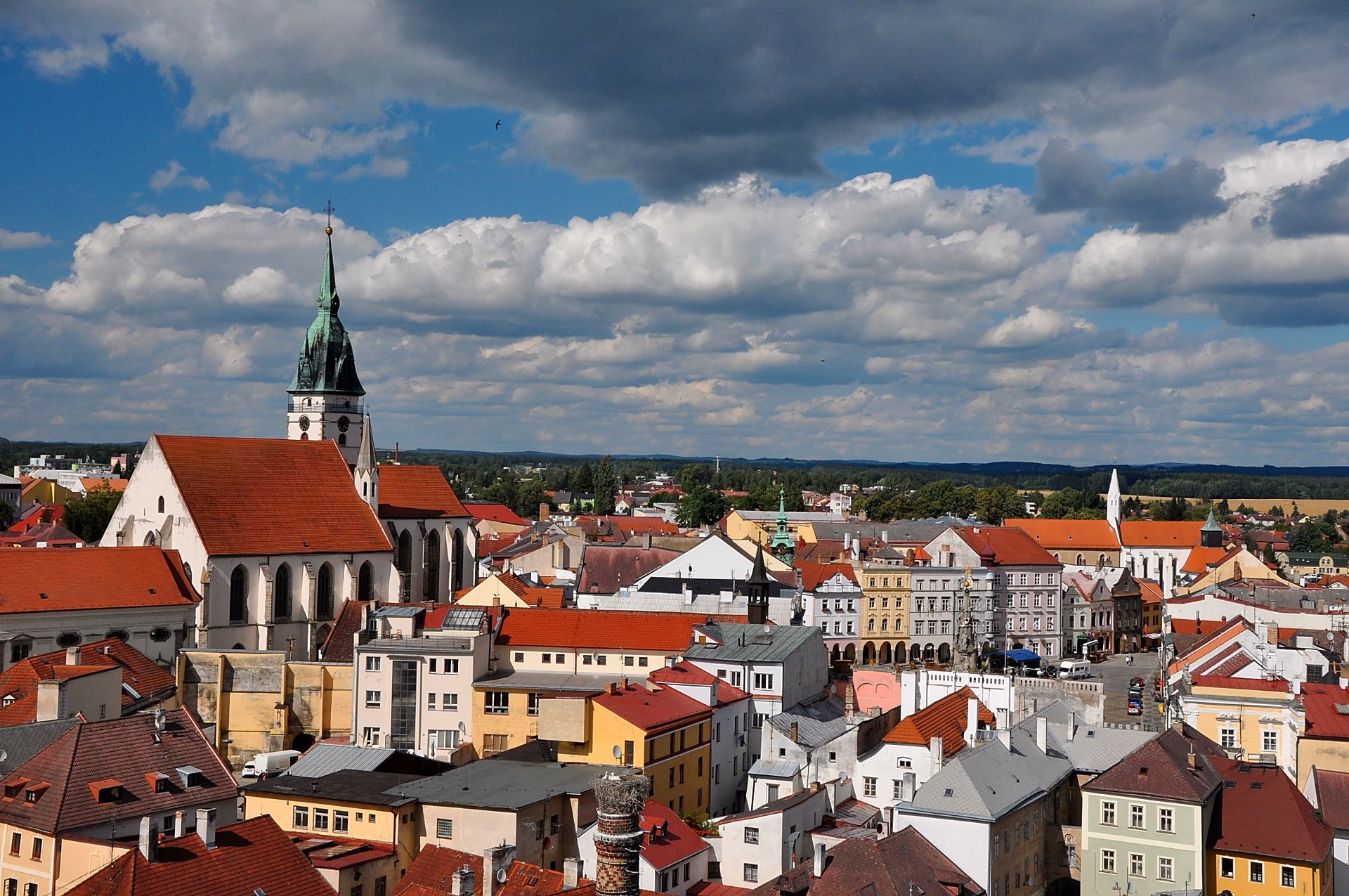 Blick vom Bergfried auf die Stadt Jindřichův Hradec