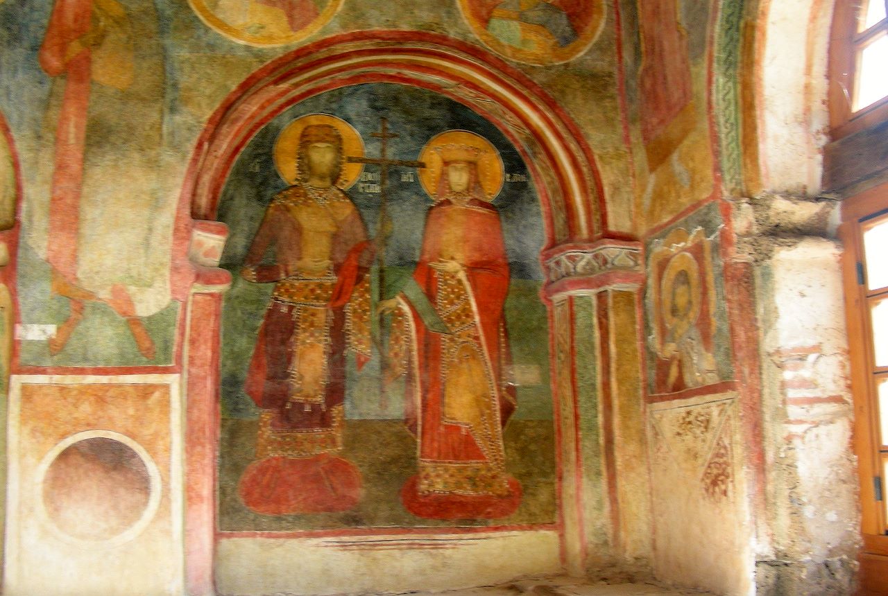 Kaiser Konstantin und Helena, Fresko im Beinhaus