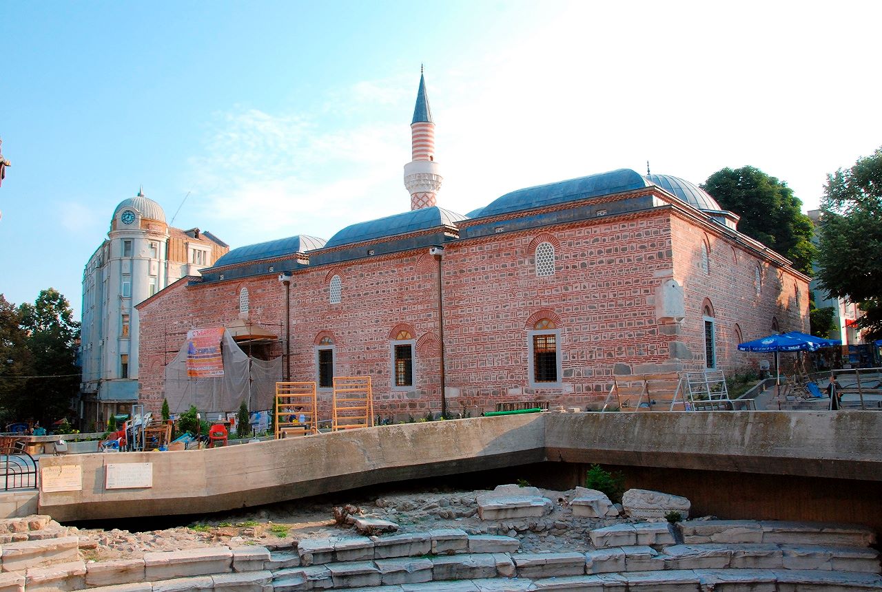 Moschee mit byzantinischem Mauerwerk, röm. Stadion