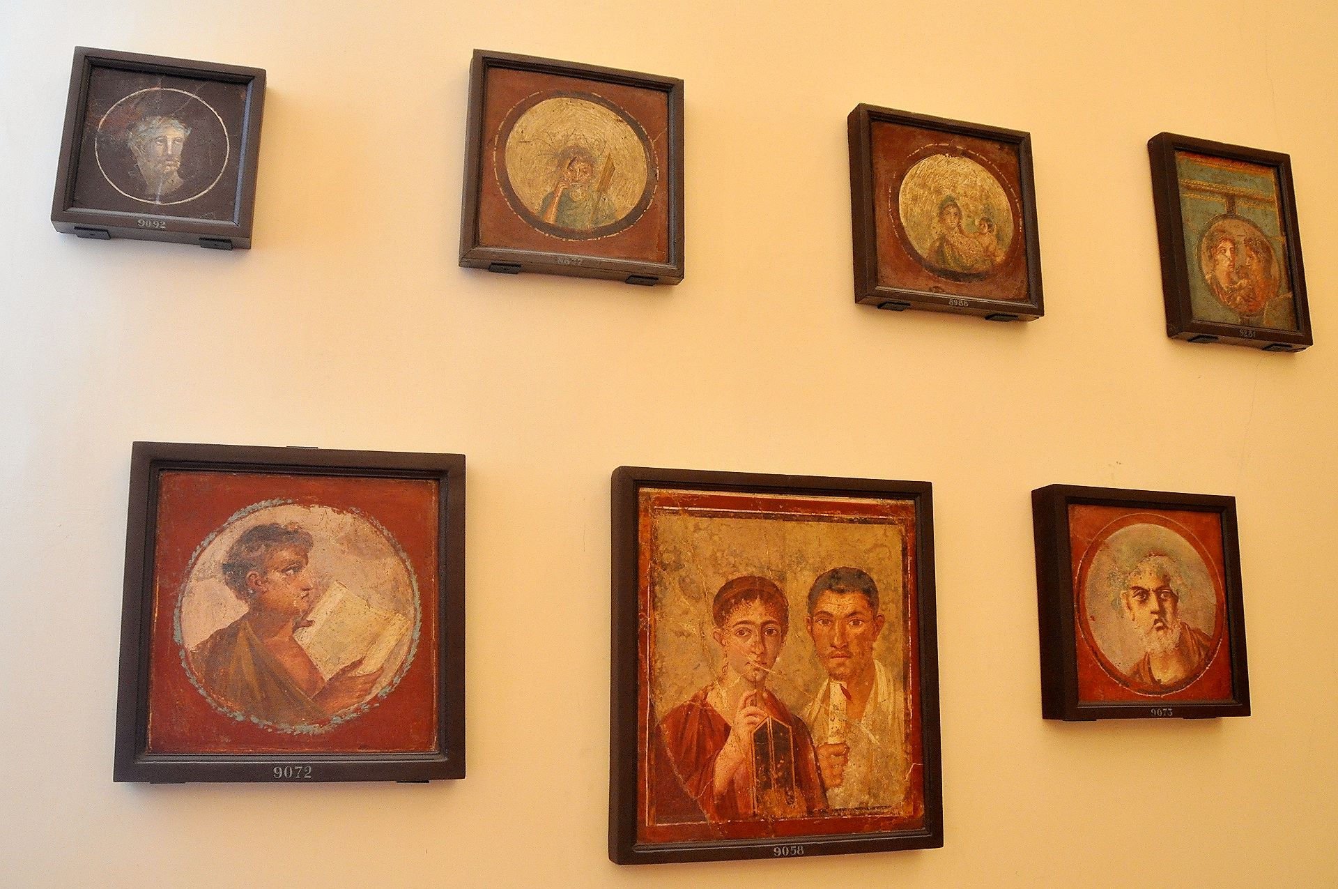 Fresken aus römischen Wohnhäusern, unten Mitte das sit übrigens der Bäcker Terentius Neo mit Gemahlin