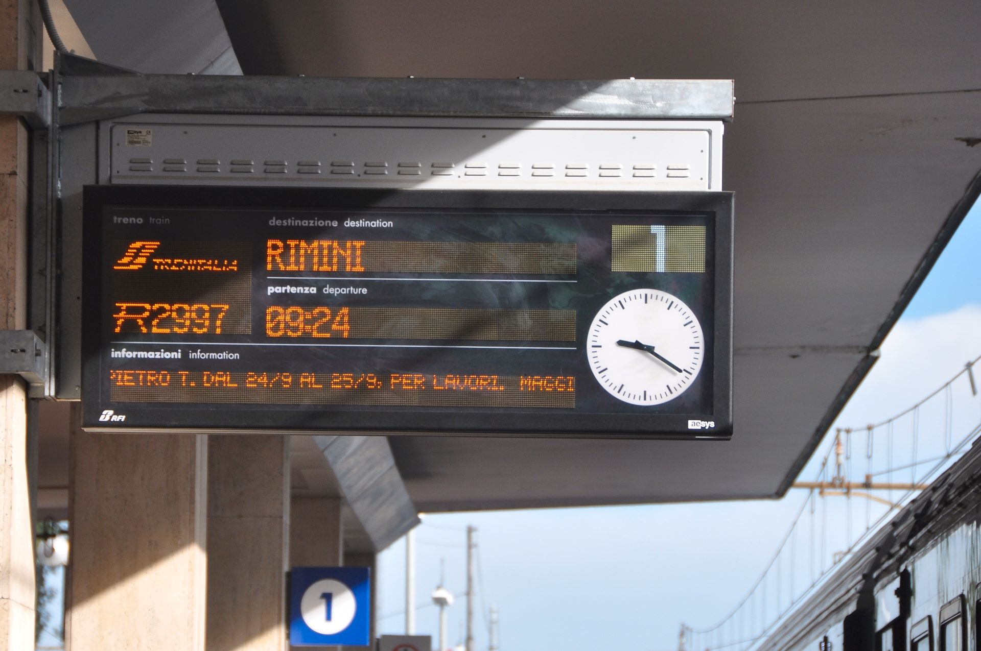 Bahnfahrt Ravenna - Rimini
