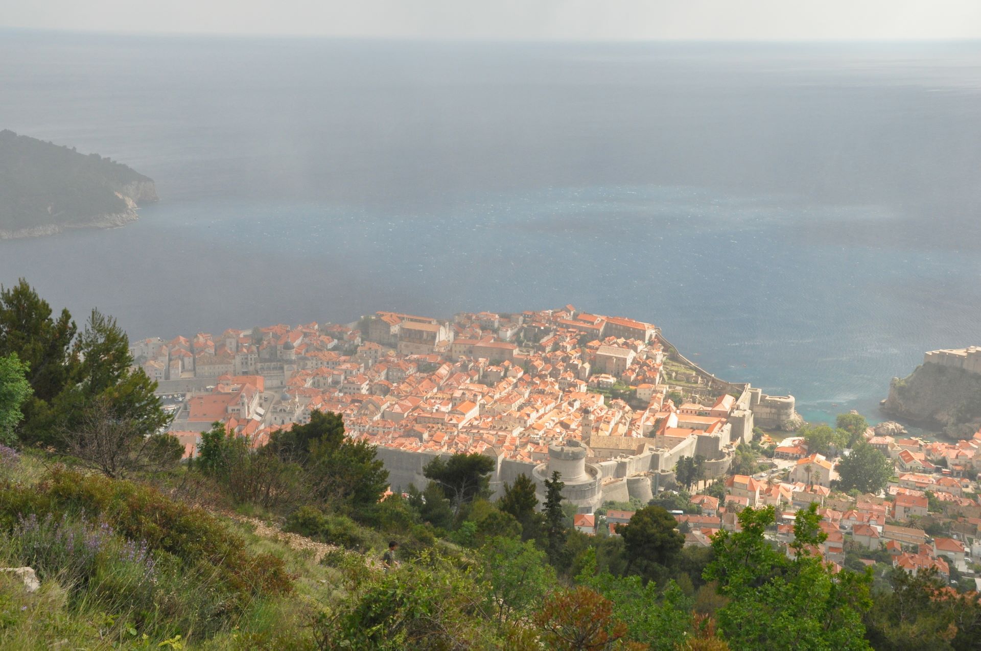 Dubrovnik vom Berg Srđ, Regen zieht auf