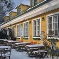 Gasthaus im Wiener Prater an einem Wintertag