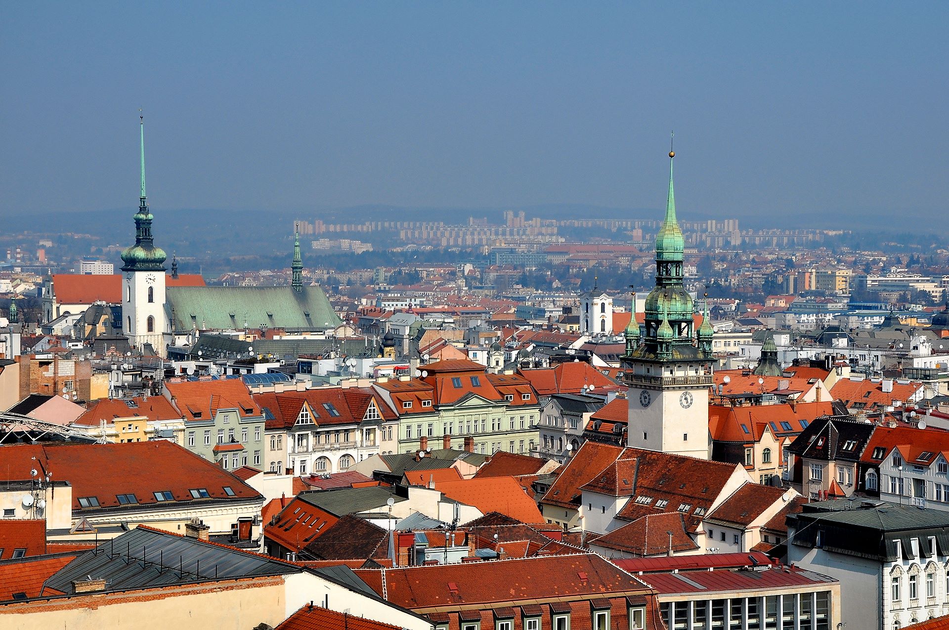 Ausblick vom Dom über das Zentrum der Brünner Altstadt