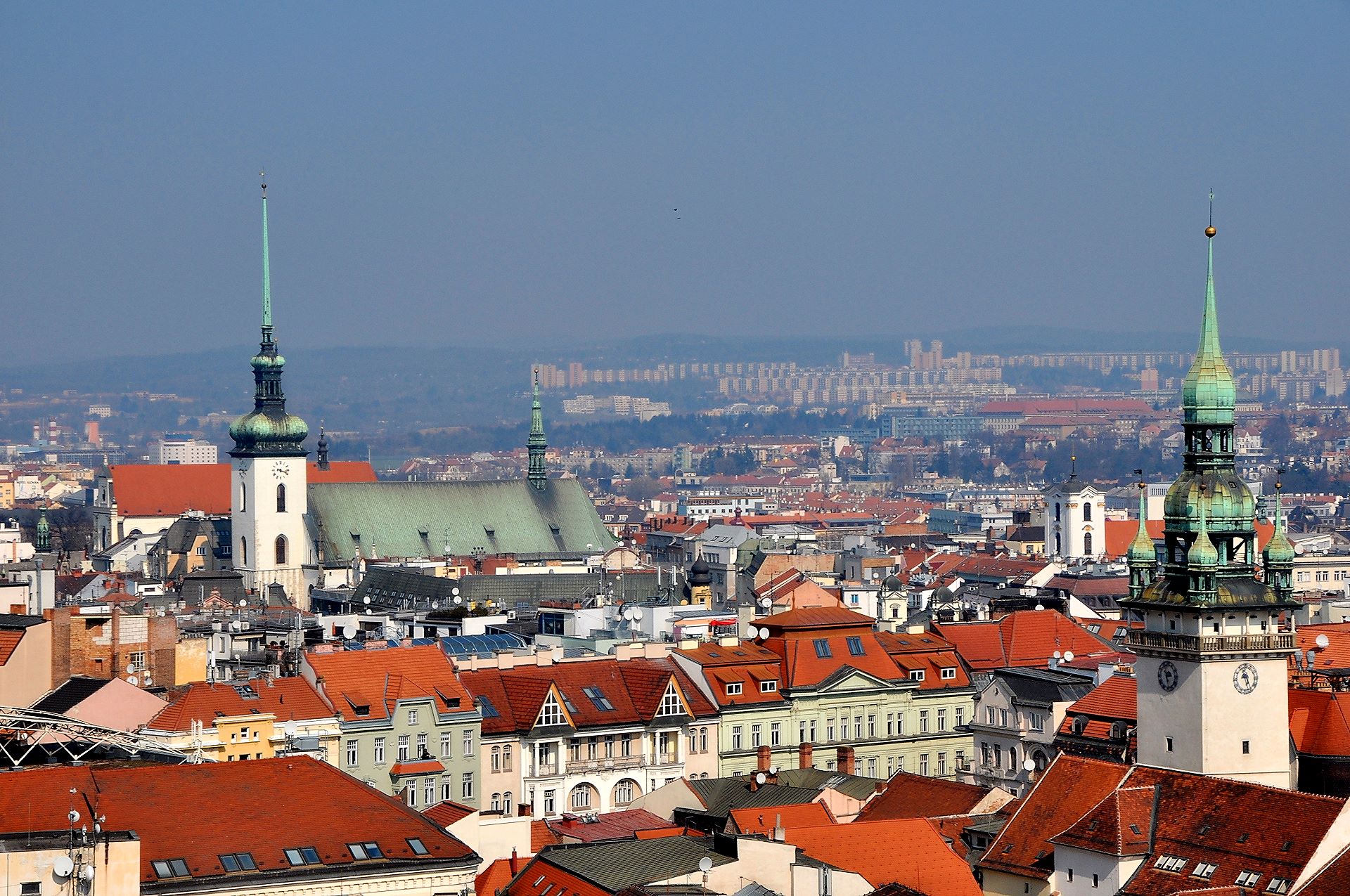 Ausblick vom Dom über das Zentrum der Brünner Altstadt