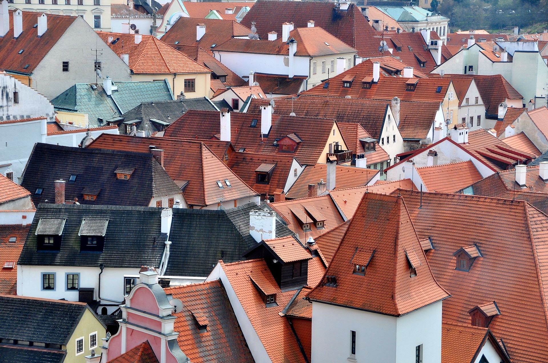 Die Dächer von Krumau, die auch Egon Schiele inspirierten