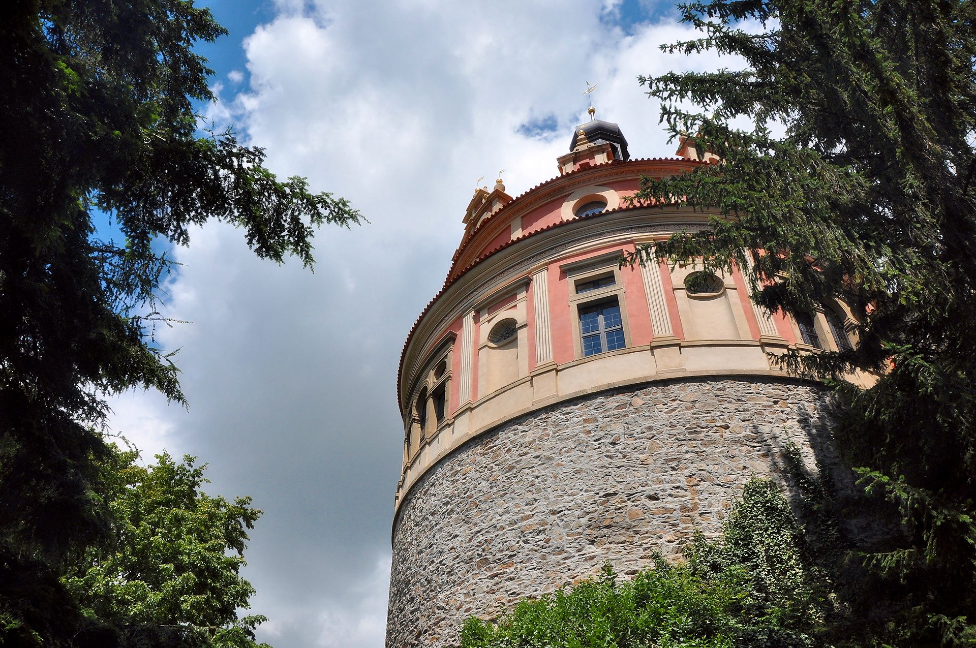 Rotunde mit Festsaal, einzige Erweiterung der Barockzeit zum Schloss Jindřichův Hradec