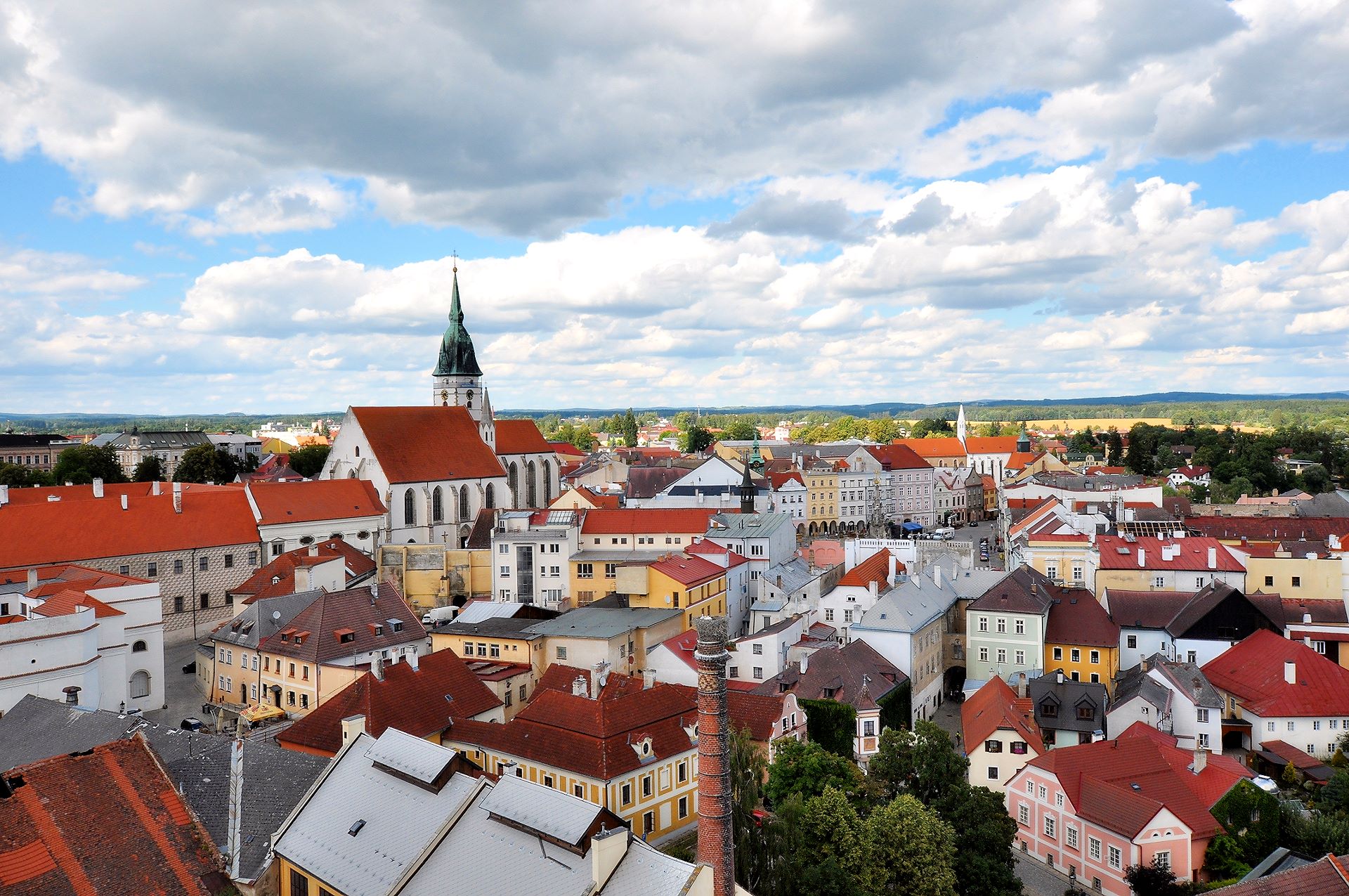 Blick vom Bergfried auf die Stadt Jindřichův Hradec